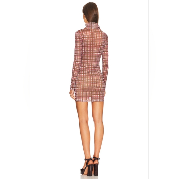 21. NWOT ATOIR X LARA WORTHINGTON BODYCON MINI DRESS IN PINK CHECK - Picture 3 of 7